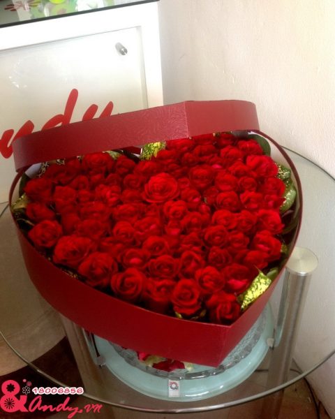 Hộp hoa trái tim 