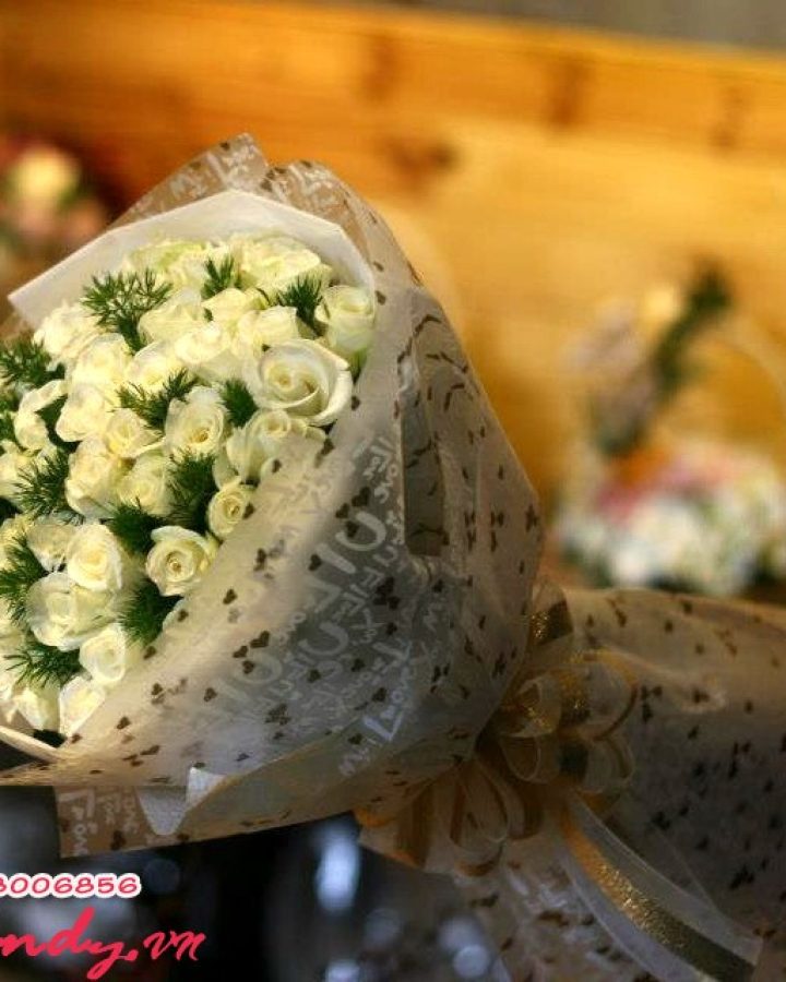 Bó hồng trắng đẹp