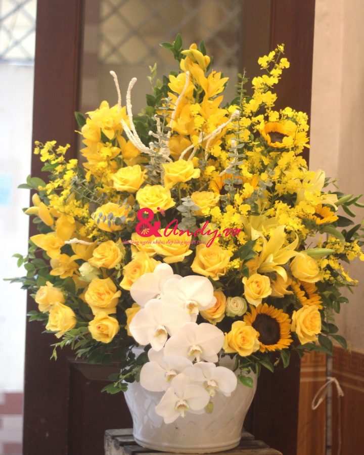 Giỏ hoa chúc mừng