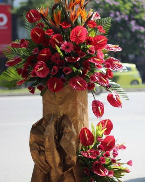 Kệ hoa tone đỏ